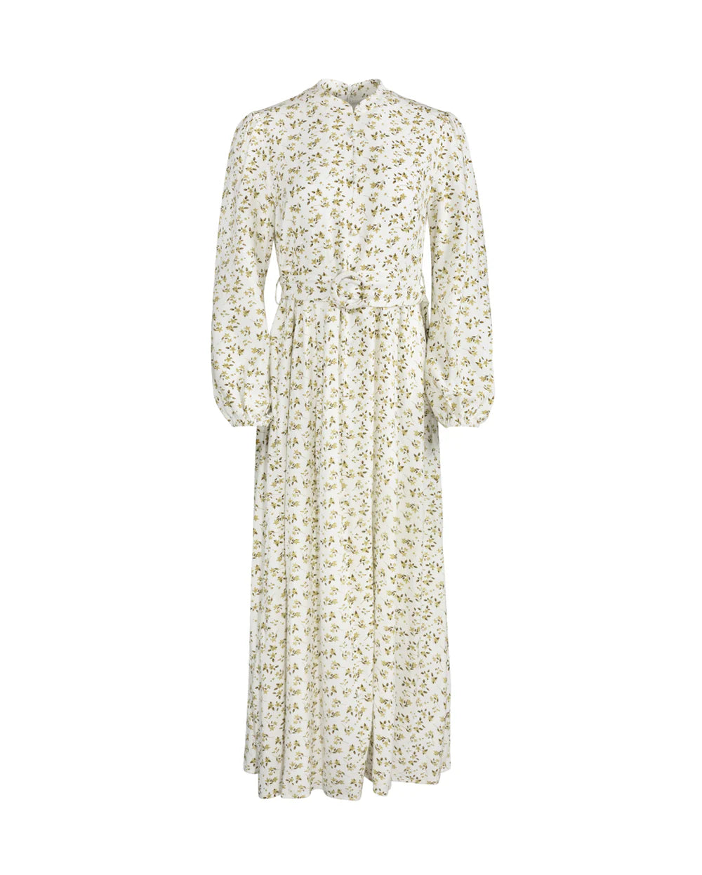 FLORAL PRINTED FLOWY LINEN DRESS