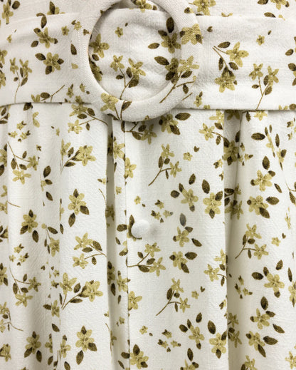 FLORAL PRINTED FLOWY LINEN DRESS