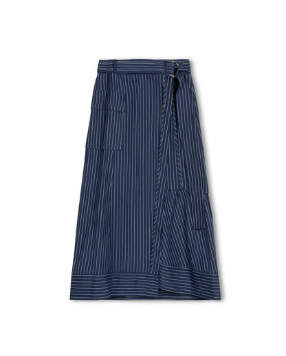 PINSTRIPE SIDE POCKET SKIRT