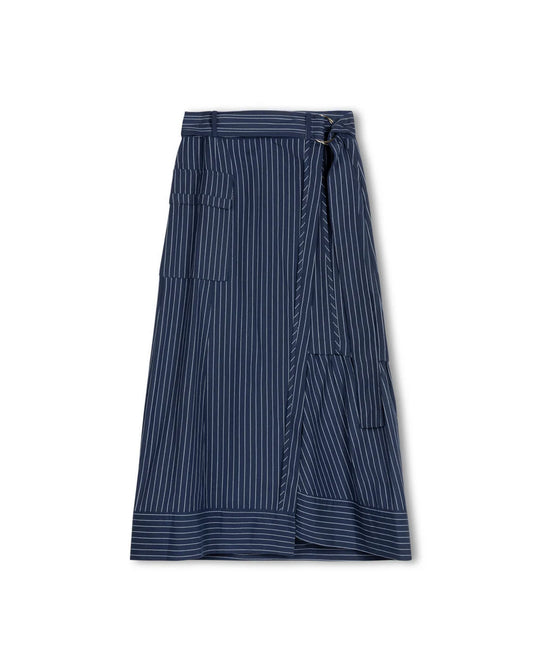 PINSTRIPE SIDE POCKET SKIRT