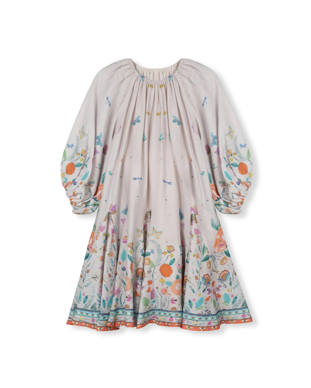 PANELED DETAILED SWING DRESS