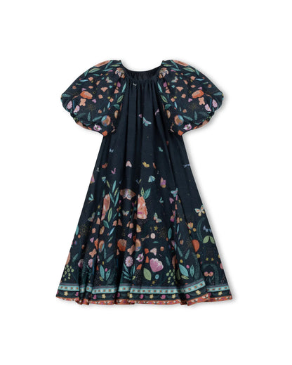 PANELED DETAILED SWING DRESS