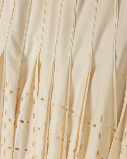 EYELET PLEATED SKIRT