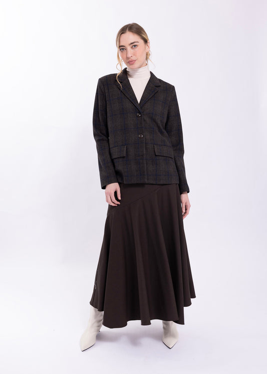 PLAID BLAZER WITH POCKET FLAPS