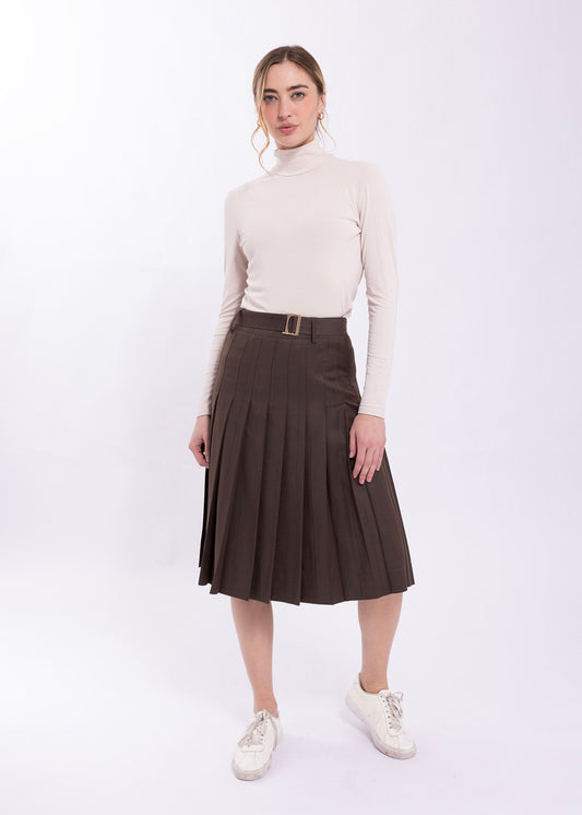 WINDOWFANE PLEATED KNEE LENGTH SKIRT