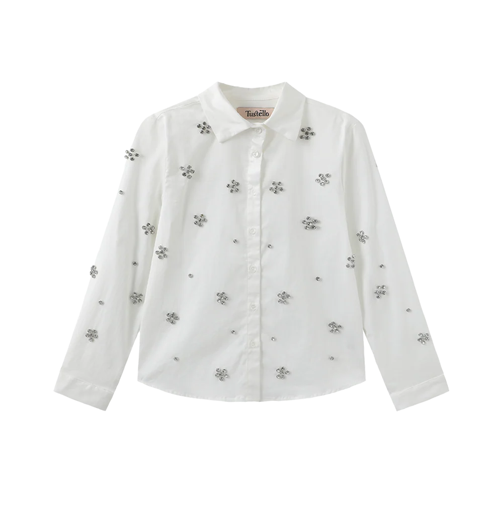 POPLIN BLOUSE WITH JEWELS