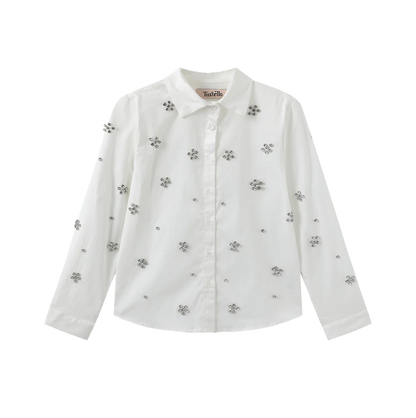 POPLIN BLOUSE WITH JEWELS