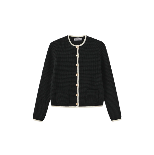 DOUBLE POCKET OUTLINED CARDIGAN
