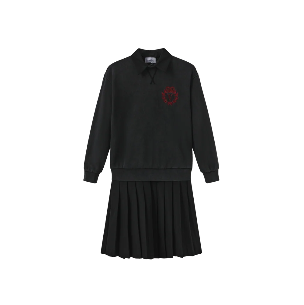 SWEATSHIRT PLEATED DRESS