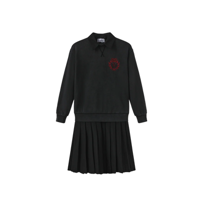 SWEATSHIRT PLEATED DRESS