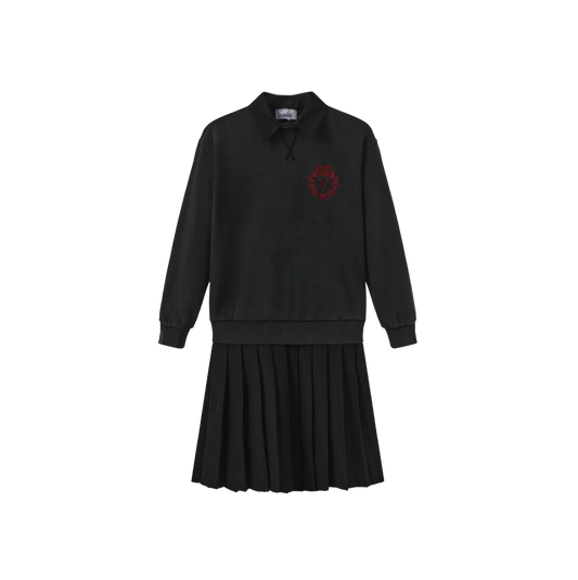 SWEATSHIRT PLEATED DRESS