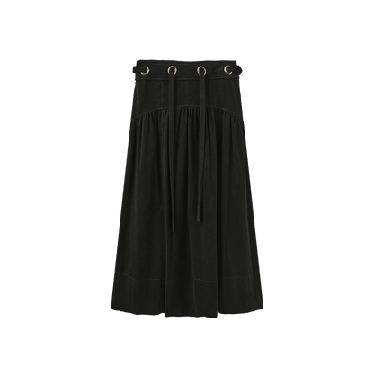 CORDUROY ROUNDED YOLK SKIRT