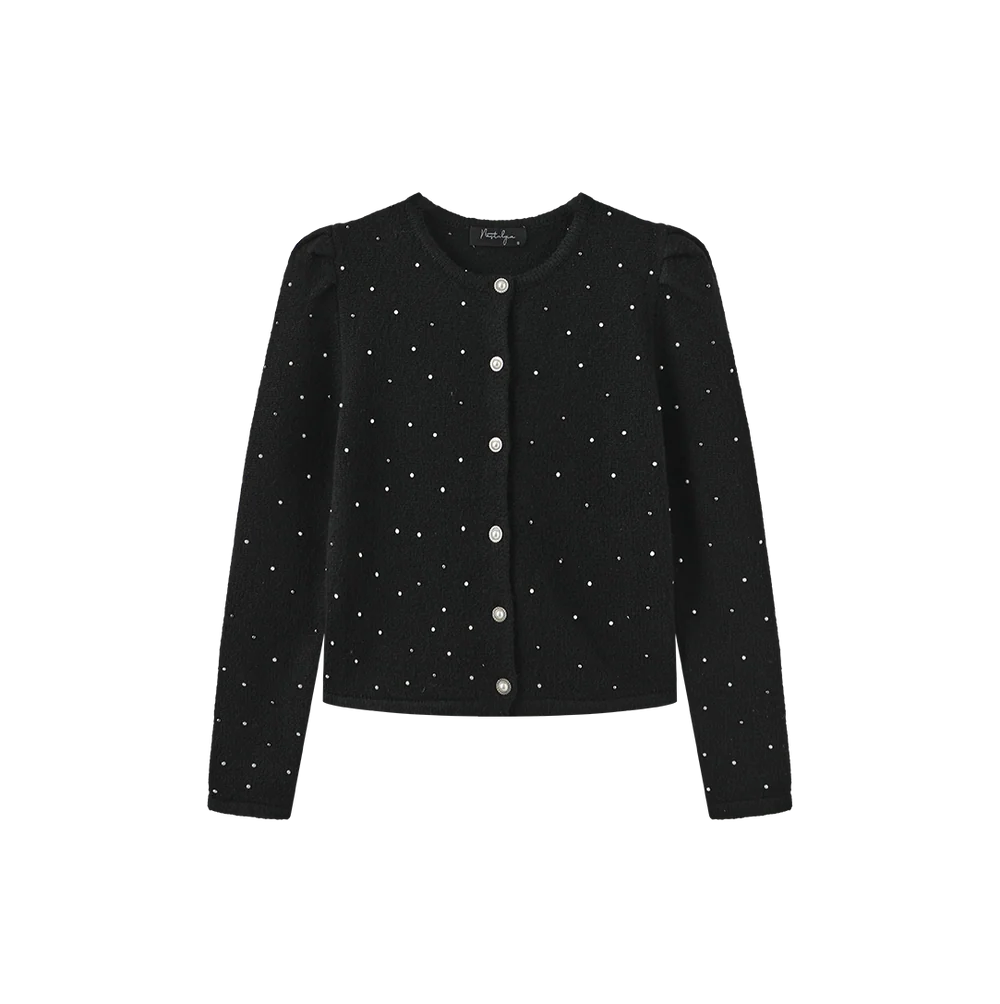 GEM DETAIL PEARL CARDIGAN