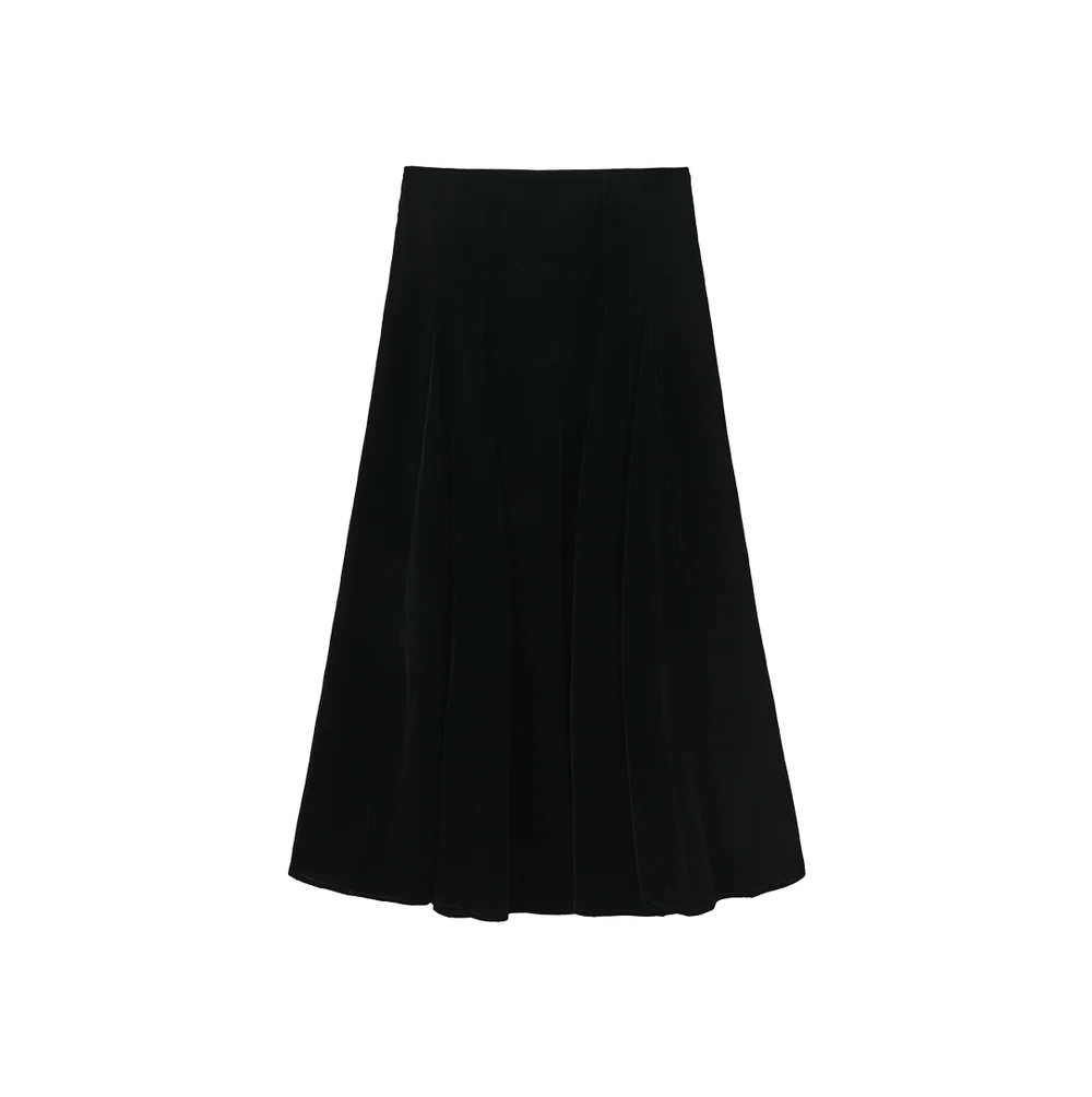 VELVET OPEN PANELED SKIRT