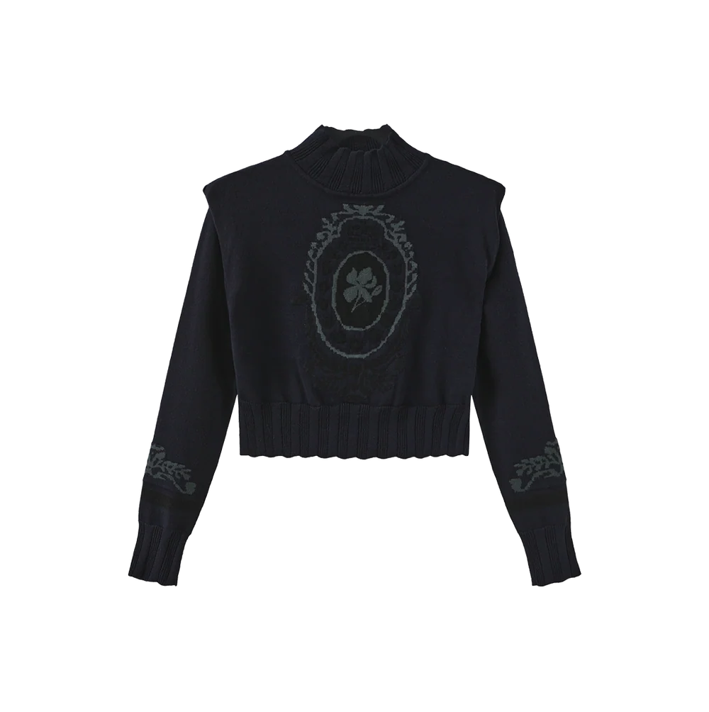 CREST KNIT TURTLENECK SWEATER