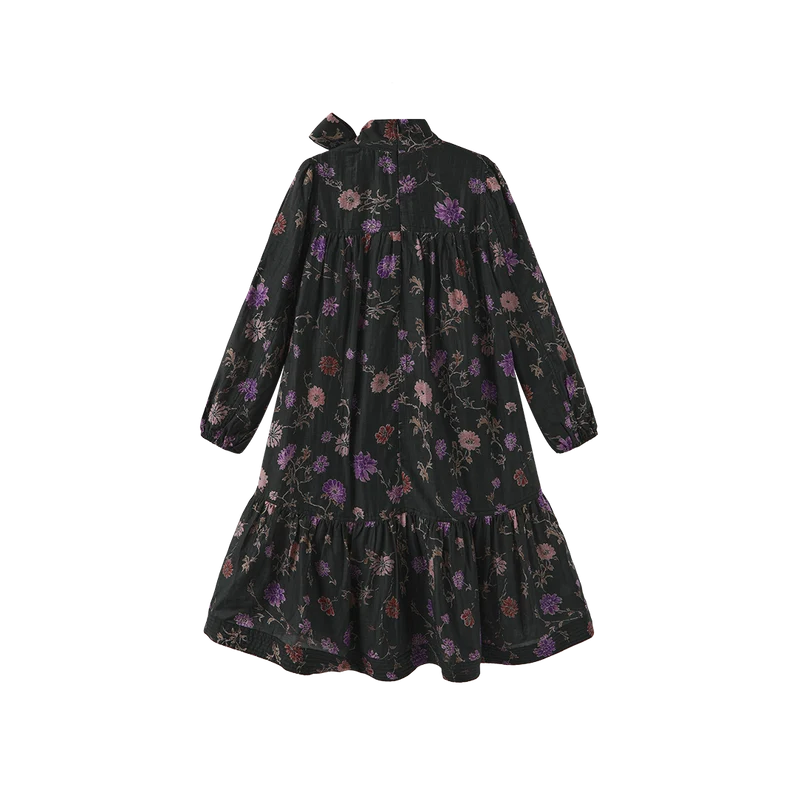 NECK BOW BOTTOM TIER DRESS