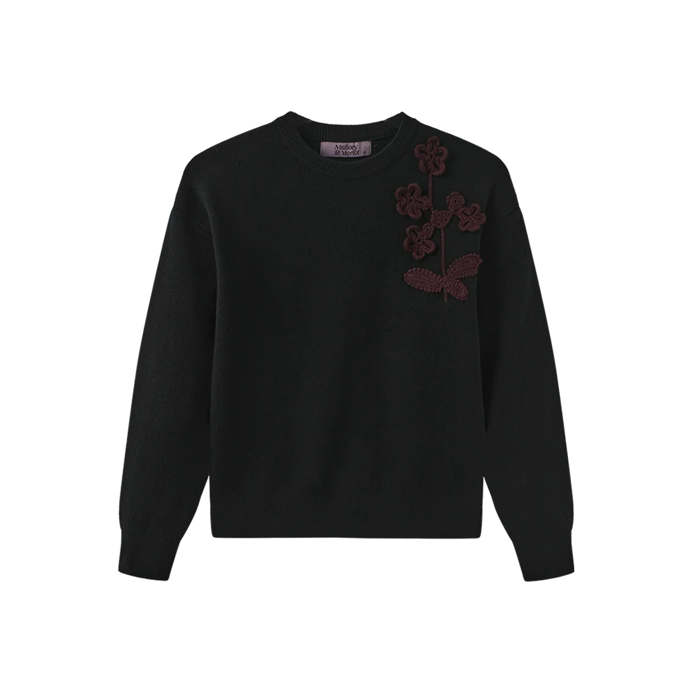 TEXTURED FLOWER SWEATER