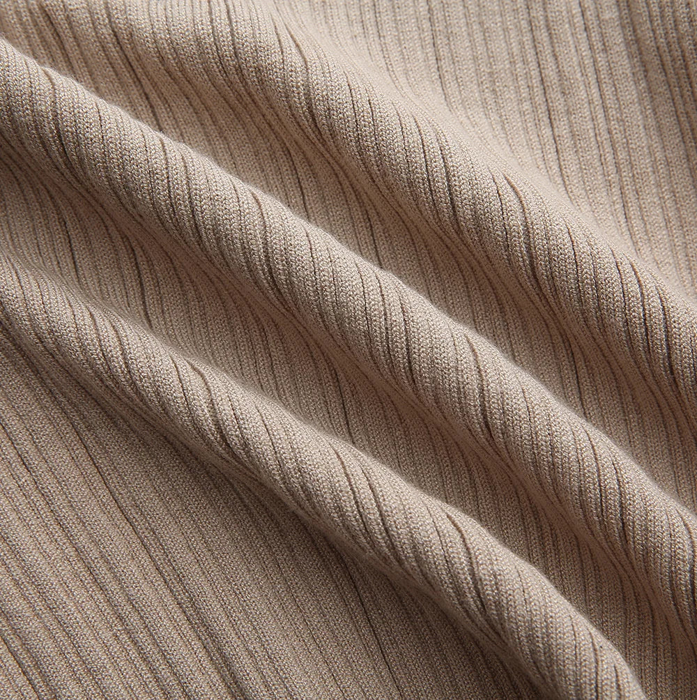 MICA RIBBED KNIT RUFFLE COLLAR SWEATER