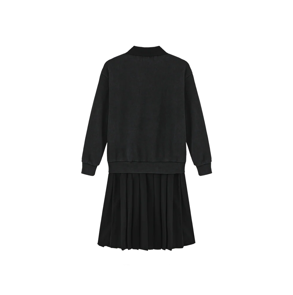 SWEATSHIRT PLEATED DRESS