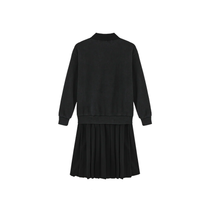 SWEATSHIRT PLEATED DRESS