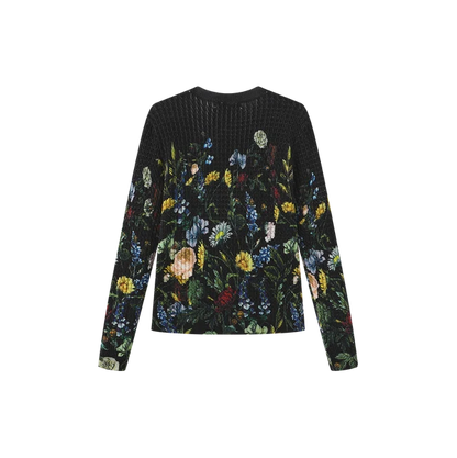 FLORAL CABLE KNIT TOP