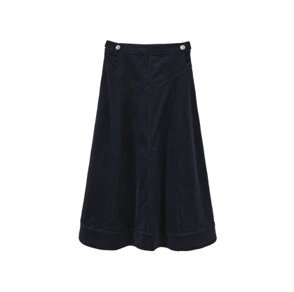 CORDUROY V SEAM MIDI SKIRT