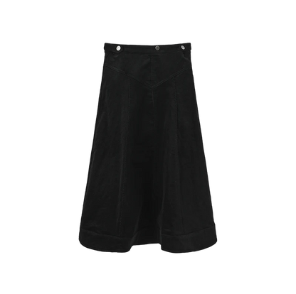 CORDUROY V SEAM MIDI SKIRT