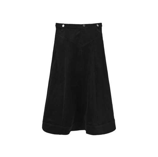 CORDUROY V SEAM MIDI SKIRT