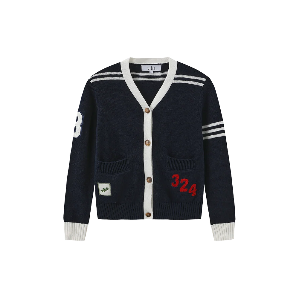 PATCH DETAIL KNIT CARDIGAN