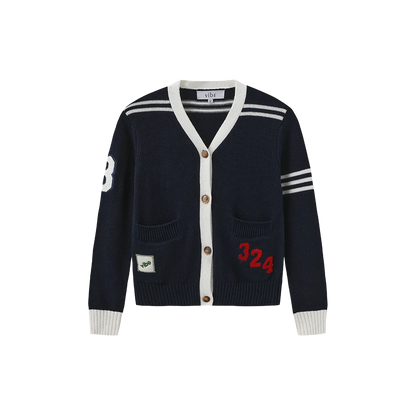 PATCH DETAIL KNIT CARDIGAN