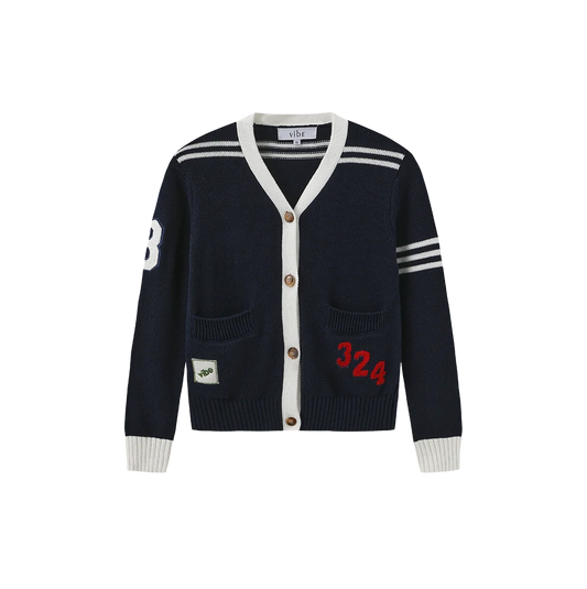 PATCH DETAIL KNIT CARDIGAN