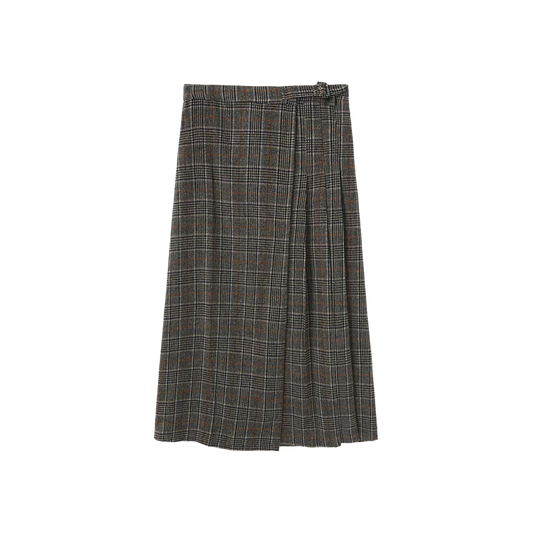 PLAID BUCKLE SKIRT