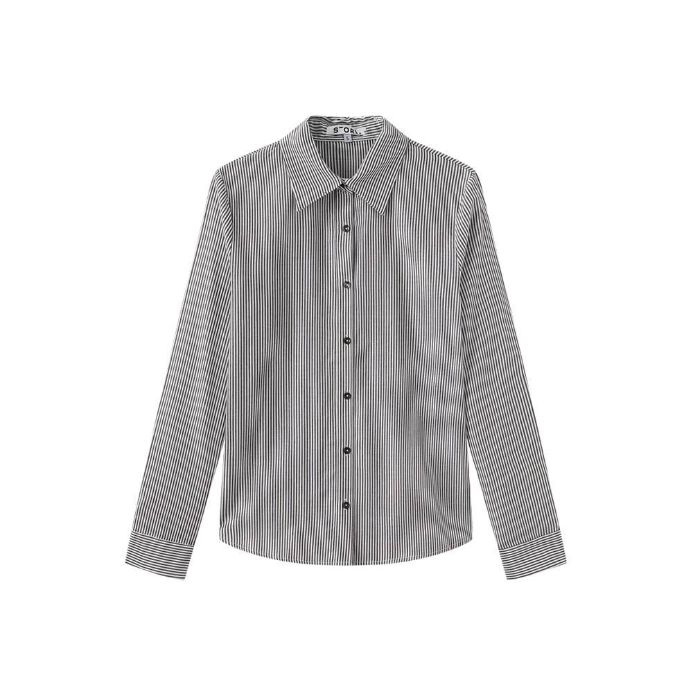 BUTTON DOWN STRIPE BLOUSE