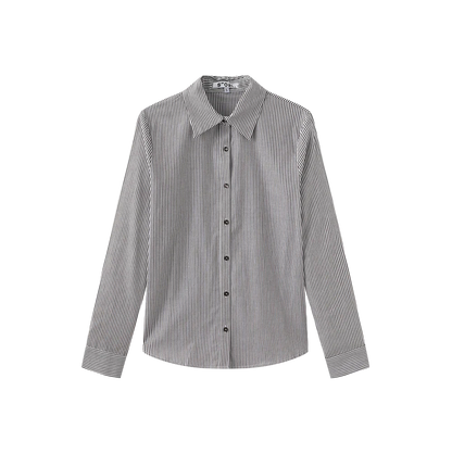 BUTTON DOWN STRIPE BLOUSE