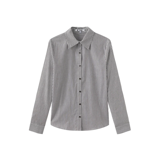 BUTTON DOWN STRIPE BLOUSE