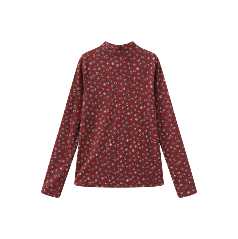 PRINTED LAYERING MOCK NECK