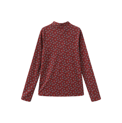 PRINTED LAYERING MOCK NECK