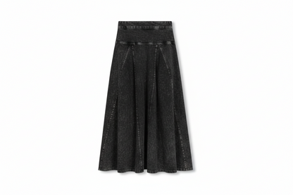 MINERAL WASH OPEN PANEL MIDI SKIRT
