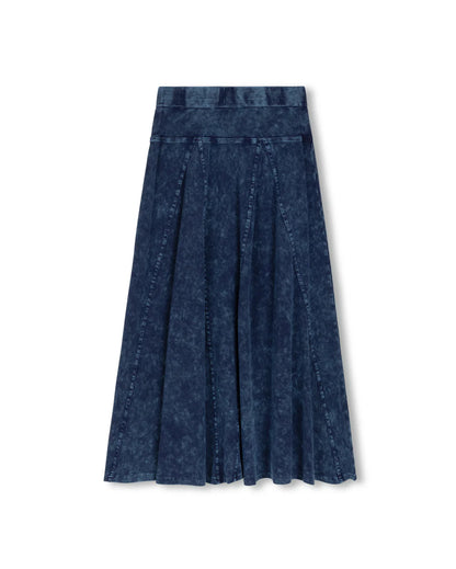 MINERAL WASH OPEN PANEL MIDI SKIRT