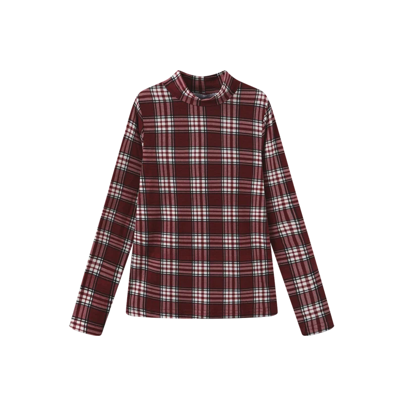 PRINTED LAYERING MOCK NECK