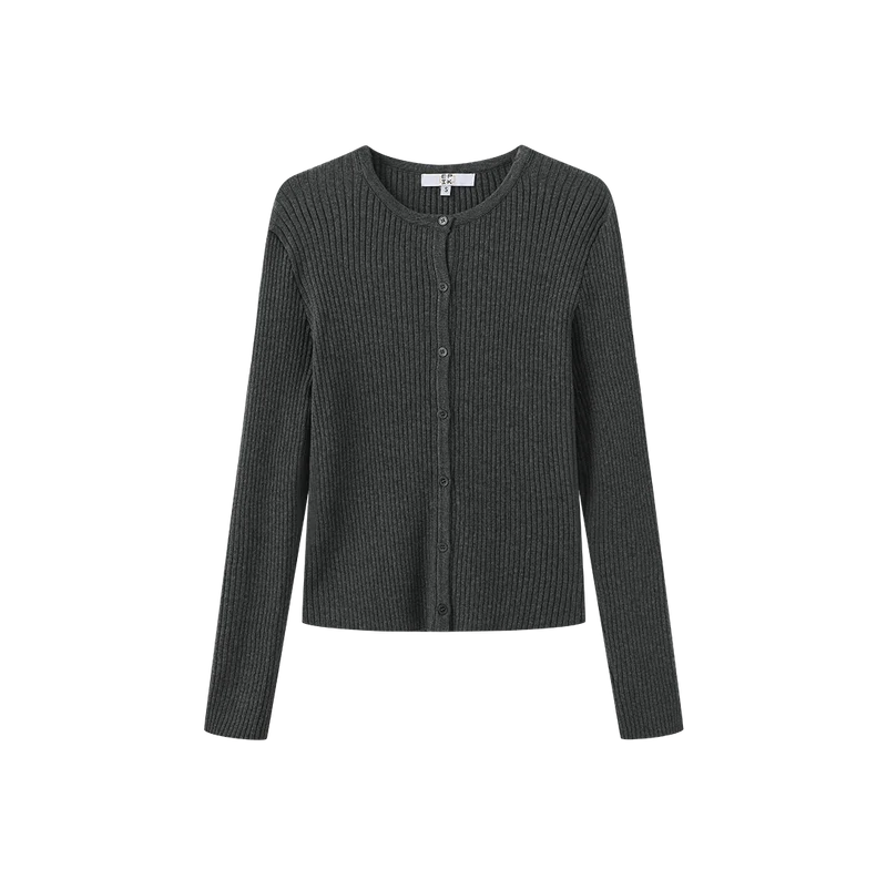 THICK RIBBED KNIT CARDIGAN