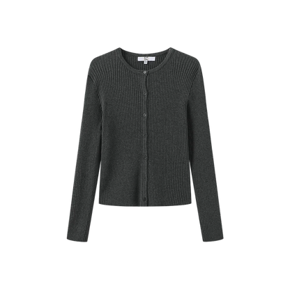 THICK RIBBED KNIT CARDIGAN