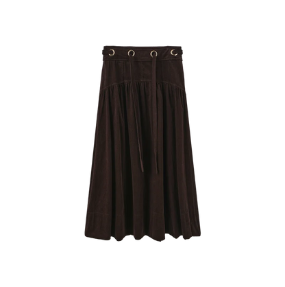 CORDUROY ROUNDED YOLK SKIRT