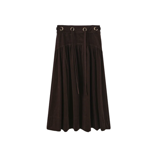 CORDUROY ROUNDED YOLK SKIRT