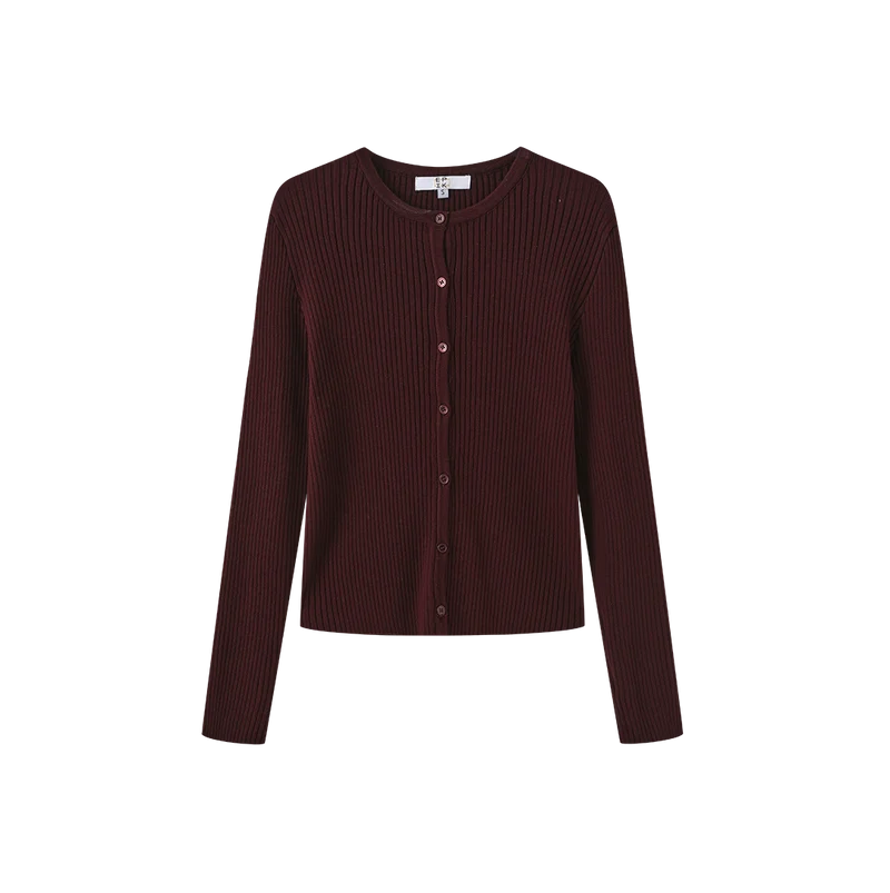 THICK RIBBED KNIT CARDIGAN