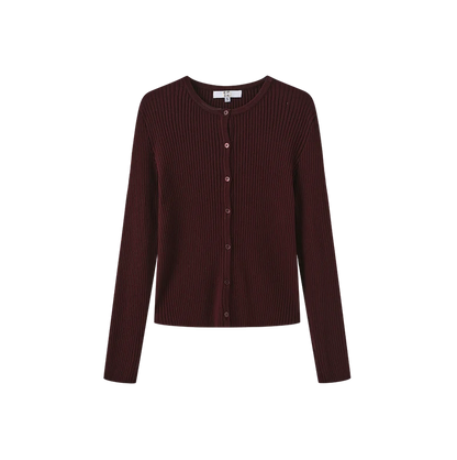 THICK RIBBED KNIT CARDIGAN