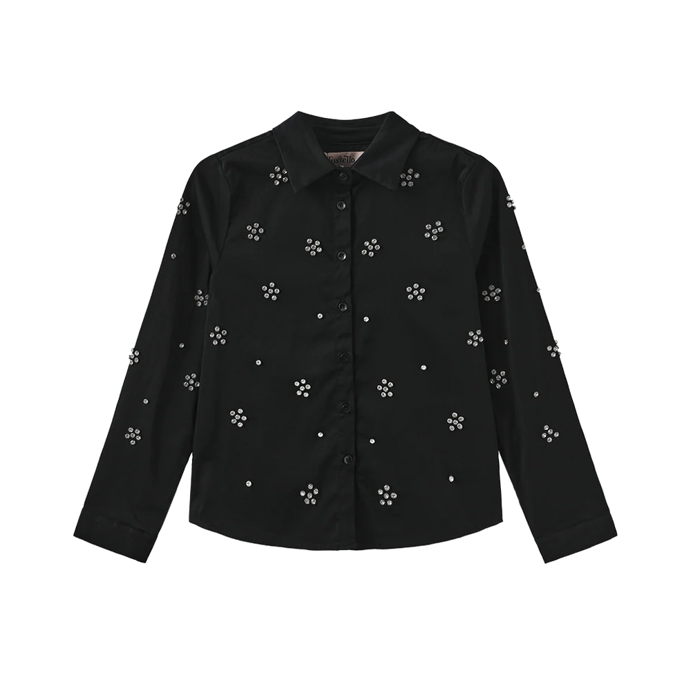 POPLIN BLOUSE WITH JEWELS