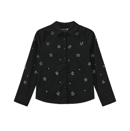 POPLIN BLOUSE WITH JEWELS