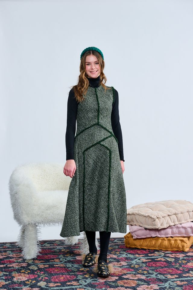OLIVE TWEED WITH GOLD SHIMMER JUMPER