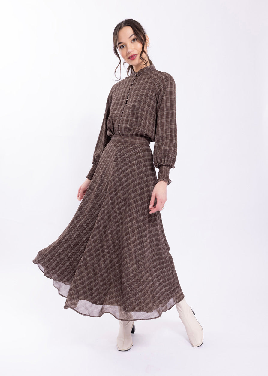 PLAID PLEATED SKIRT